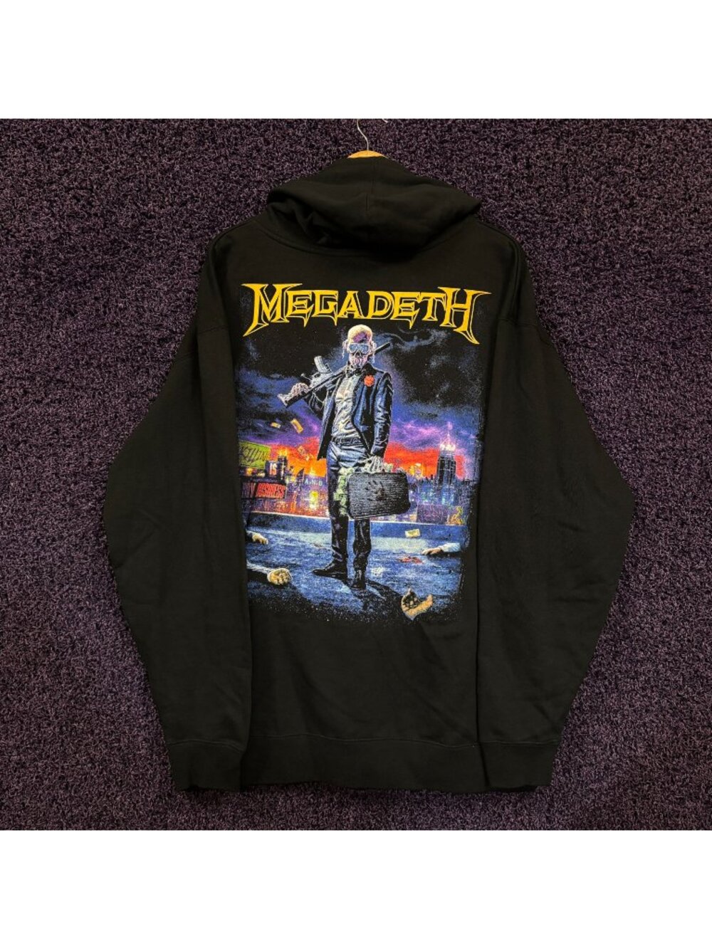 Megadeth Run For Your Lives World Tour Oversized Hoodie Size Extra Large